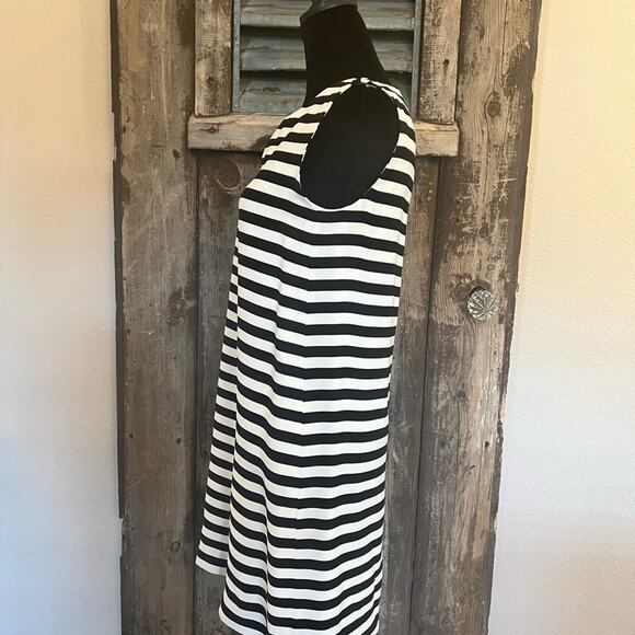 S’ MAX MARA - Black and White Striped Sleeveless Sheath Dress Size Small - Picture 4 of 6